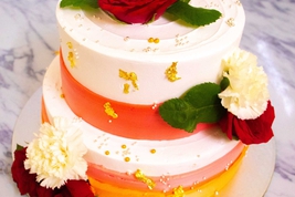Simple Flower Wedding Cake