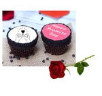 6 Pieces Promise Day Chocolate Cupcakes