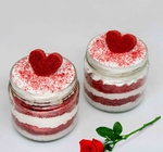 Red Velvet Jar Cake with Rose