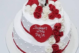 Double Decor Anniversary Cake
