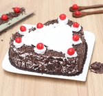heart-shape black forest cake