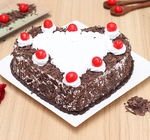heart-shape black forest cake