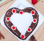 heart-shape black forest cake