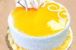 buttery mango cake