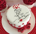 Hug Day Special Couple In Love Cake