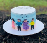 Friends Together Themed Cake